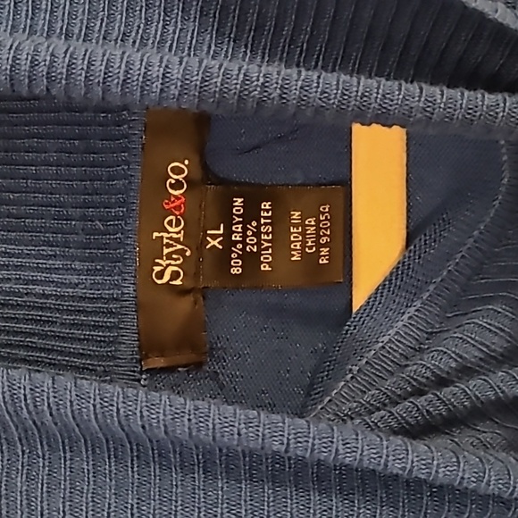 Style & Co xl stretchy blue turtle neck sweater. - Picture 3 of 8